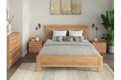 Люкс Еко - дерев'яне ліжко з високою спинкою від виробника K-Len 