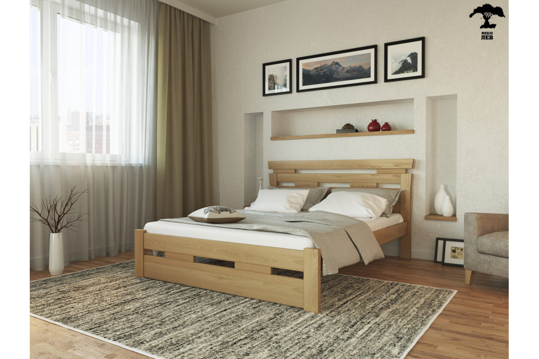 Ліжко Зевс бук щит Mebli Lev - Фото 4