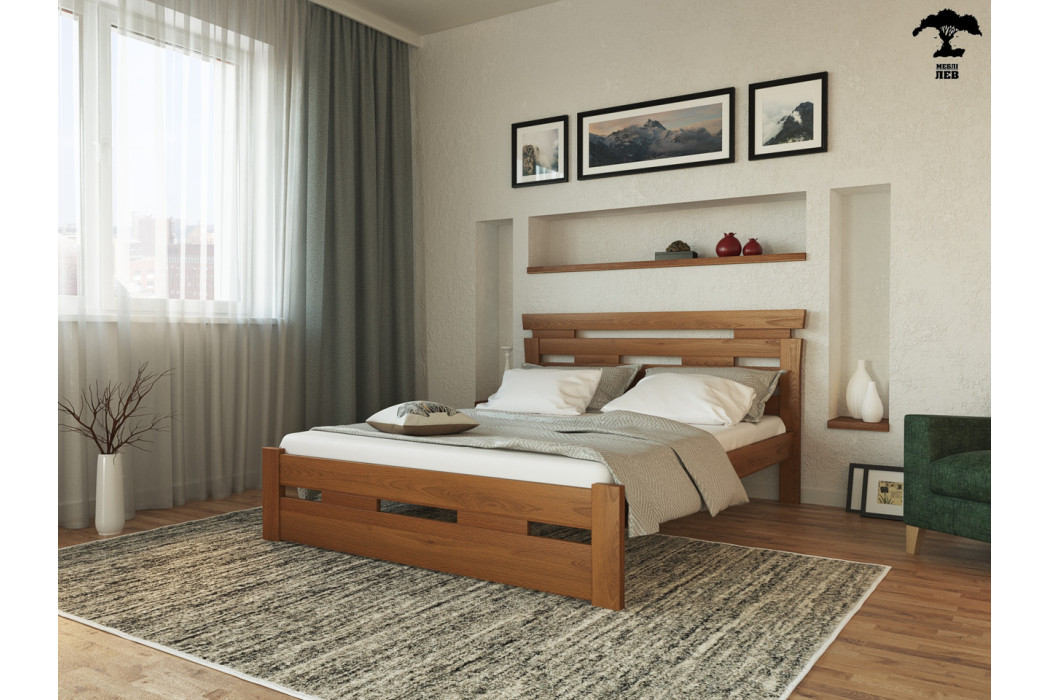 Ліжко Зевс бук щит Mebli Lev - Фото 2