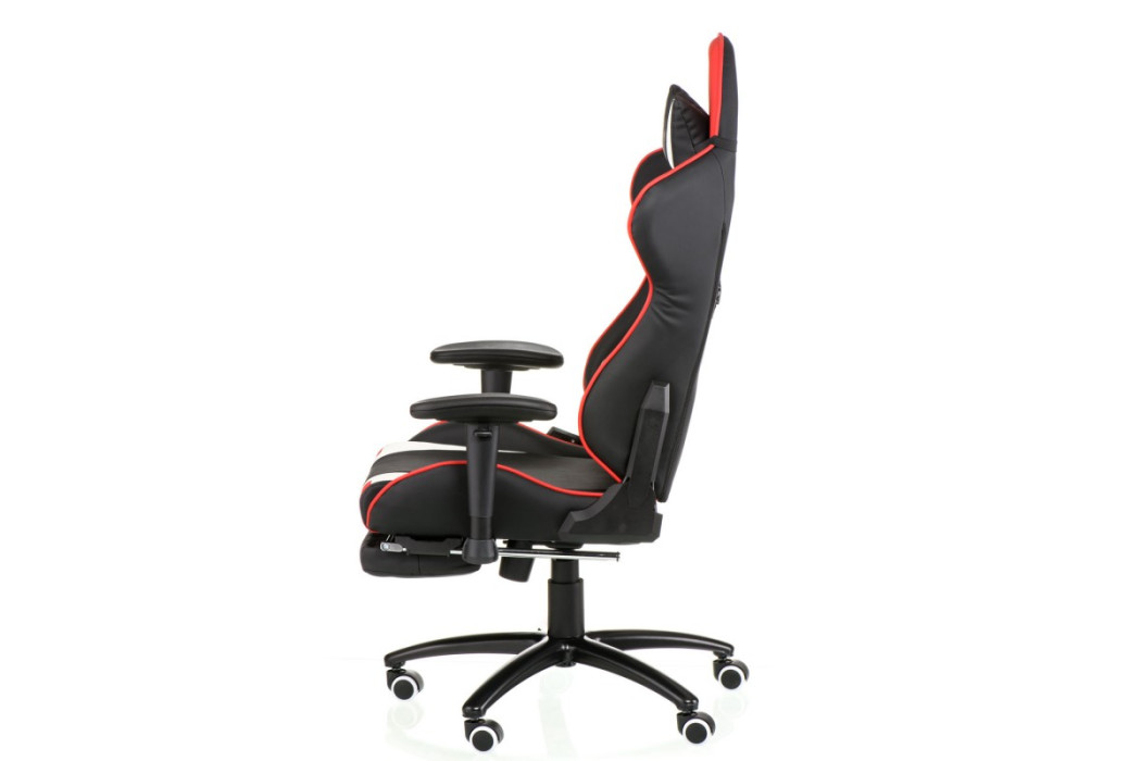 Крісло офісне ExtremeRace black/red/white with footrest (E6460) - Фото 3