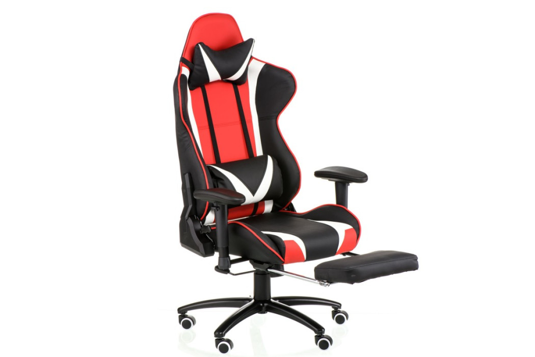 Крісло офісне ExtremeRace black/red/white with footrest (E6460) - Фото 5