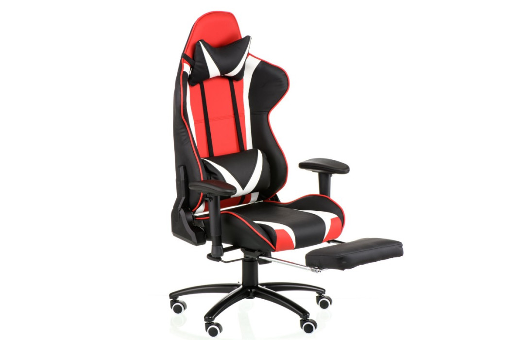 Крісло офісне ExtremeRace black/red/white with footrest (E6460) - Фото 7