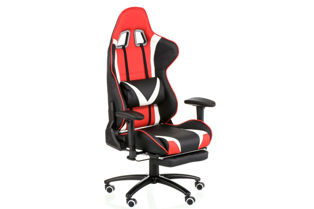 Крісло офісне ExtremeRace black/red/white with footrest (E6460) - Фото 8